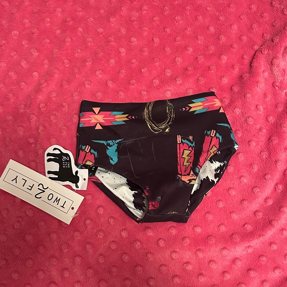 Infant Western Print Swim Bottoms 🐴 cowboy boots roping dummy cowgirl print rope